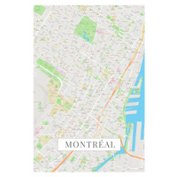 Mapa Montreal color, 26.7 × 40 cm