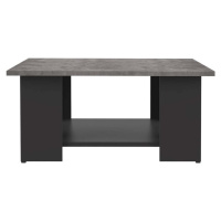 Černý konferenční stolek s deskou v dekoru betonu 67x67 cm Square - TemaHome