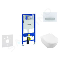 Geberit 111.300.00.5 NI8 - Modul pro závěsné WC s tlačítkem Sigma50, alpská bílá + Villeroy Boch