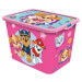 STOR Plastový úložný box s víkem Paw Patrol 23l růžový