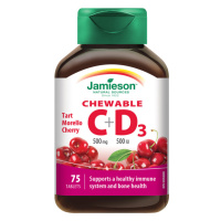 Jamieson Vitamíny C a D3 500 mg/500 IU příchuť třešeň 75 cucacích tablet