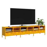 vidaXL TV skříňka žlutá 202 x 39 x 43,5 cm ocel válcovaná za studena