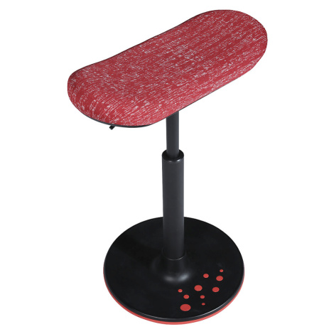 Topstar Balanční stolička SITNESS H, model H2, s oválným sedákem, červený potah se vzorem, patka