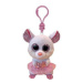 TY Beanie Boos NINA, Clip 8,5 cm - bílá myš baletka