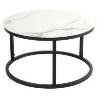 LuxD Designový odkládací stolek Latrisha 60 cm bílý - vzor mramor