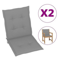 SHUMEE Podušky na zahradní židle 2 ks, 3 × 50 × 100 cm, šedá
