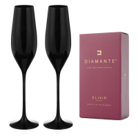 Diamante sklenice na šampaňské Ghost Black 210 ml 2KS