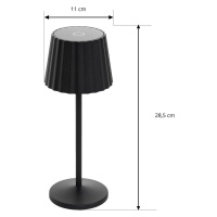 Lindby Nabíjecí stolní lampa Lindby LED Esali, černá, sada 2 kusů