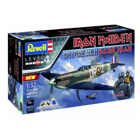 Gift-Set letadlo 05688 - Spitfire Mk.II "Aces High" Iron Maiden (1:32) Revell