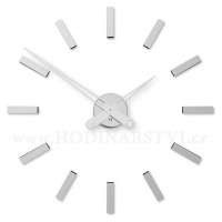 Designové nalepovací hodiny Future Time FT9600SI Modular chrome 60cm