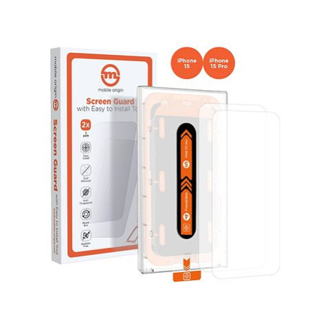 Mobile Origin Orange Screen Guard iPhone 15 Pro/15 2ks s aplikátorem