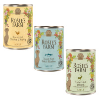 Rosie's Farm Adult 6 x 400 g - Míchané balení č. 2 (kuřecí, ryby, zvěřina)