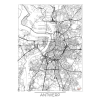 Mapa Antwerp, Hubert Roguski, (30 x 40 cm)