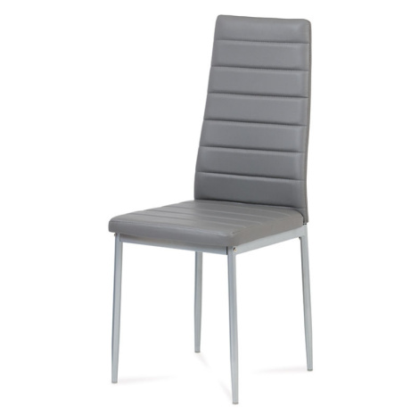 Jídelní židle TYSON, koženka šedá / šedý lak