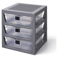 LEGO® organizér se třemi zásuvkami - tmavě šedá