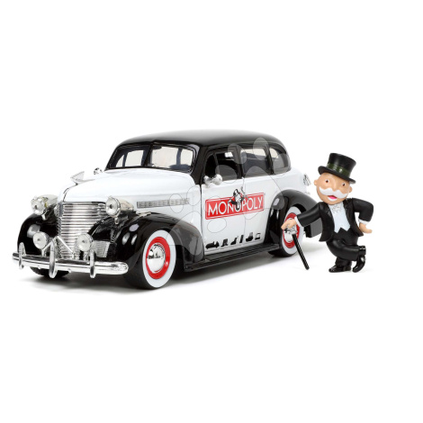 Autíčko Monopoly Chevy Master 1939 Jada kovové s otevíracími částmi a figurkou Uncle Pennybags d