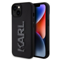 Karl Lagerfeld 3D Rubber Glitter Logo Karl kryt iPhone 15 černý