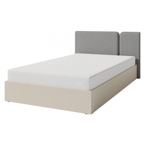 Studentská postel 120x200cm s úložným prostorem hailee - béžová/šedá