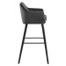 Dkton Designová barová židle Almond tmavě šedá / tmavohnědá