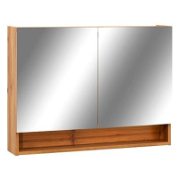 Shumee LED Koupelnová zrcadlová skříňka - dub, 80 × 15 × 60 cm, MDF