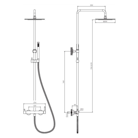 OMNIRES Y sprchový sloup chrom /CR/ Y1244MCR