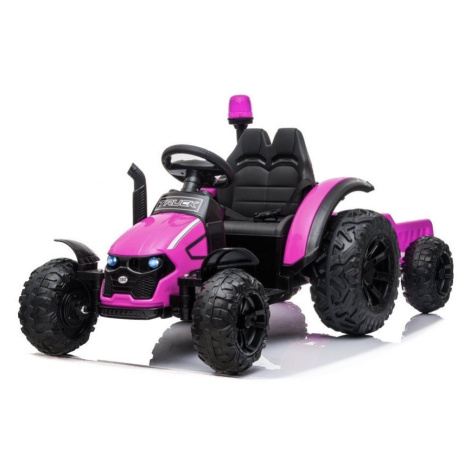 mamido Dětský elektrický traktor s vlečkou Truck růžový