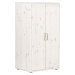 Bílá dětská šatní skříň z borovicového dřeva Flexa Classic, výška 133 cm