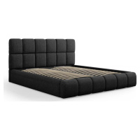 Černá čalouněná dvoulůžková postel s úložným prostorem s roštem 160x200 cm Bellis – Micadoni Hom