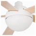 FARO BARCELONA Stropní ventilátor Izaro s LED světlem, bílá/javor
