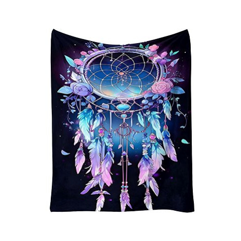 Excellent Mikroplyšová hřejivá deka 150 × 200 cm Lapač snů fialový