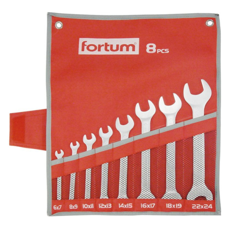 FORTUM 4730104 - klíče ploché, sada 8ks, 6-24mm, 61CrV5