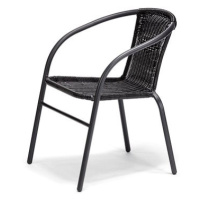 Židle zahradní BISTRO, imitace ratan, černé