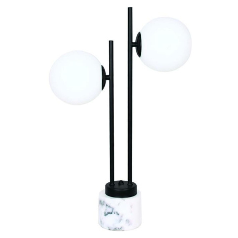 ACA Lighting stolní lampa 2XE14 QUADRO černá + bílá mramor IP20 36X14XH61CM ML127022TBK