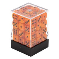 Chessex Sada 6-stěnných kostek 12mm - Oranžová s černými tečkami (36x)