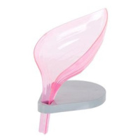 Verk Miska na mýdlo ve tvaru listu růžová - 11 × 12 × 9 cm