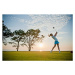 Fotografie Teen girl makes a powerful drive on a golf course, Stephen Simpson, (40 x 26.7 cm)