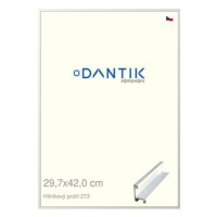 DANTIK rámeček 29,7 × 42, ALU profil 7273 Bílý matný plexi čiré