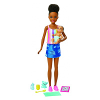 Barbie chůva s tílkem a miminko/ doplňky