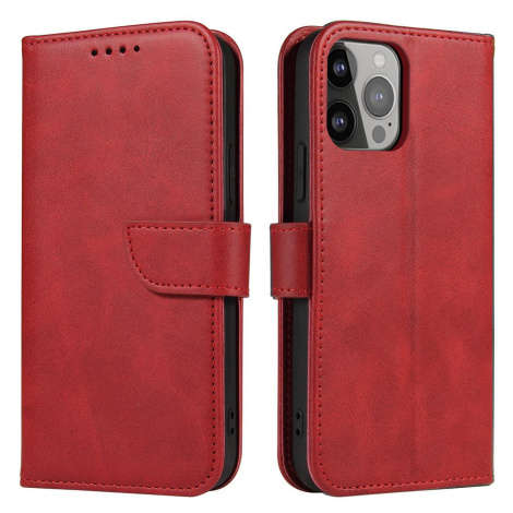 Magnet Case elegantní knížkové pouzdro na iPhone 15 PRO MAX 6.7" Red