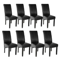 8× Jídelní židle ergonomické, masivní dřevo, černá