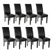 8× Jídelní židle ergonomické, masivní dřevo, černá