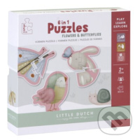 Puzzle 6v1: Kvety a motýle - puzzle z kategorie Maxi dílky