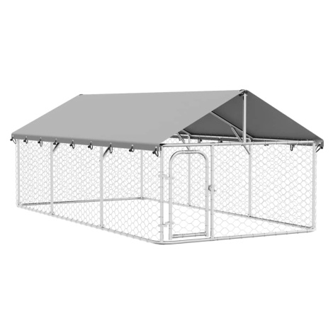 vidaXL Venkovní psí kotec se střechou 400 x 200 x 150 cm