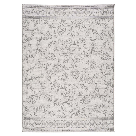 Šedý venkovní koberec Universal Weave Floral, 77 x 150 cm