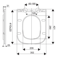 MEREO WC závěsné kapotované, RIMLESS, 490x340x350, keramické, vč. sedátka VSD83S