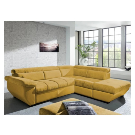 Rohová sedací souprava Speedway, žlutá látka, pravý roh Asko