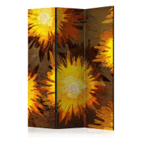 Paraván Sunflower dance Dekorhome 225x172 cm (5-dílný)