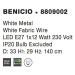 NOVA LUCE závěsné svítidlo BENICIO bílý kov bílý kabel E27 1x12W 230V IP20 bez žárovky 8809002