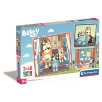 Clementoni Čtvercové puzzle 3 x 48 dílků Bluey