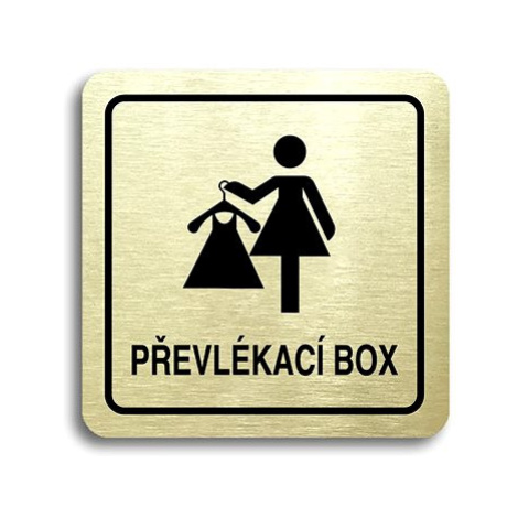 Accept Piktogram "převlékací box V" (80 × 80 mm) (zlatá tabulka - černý tisk)